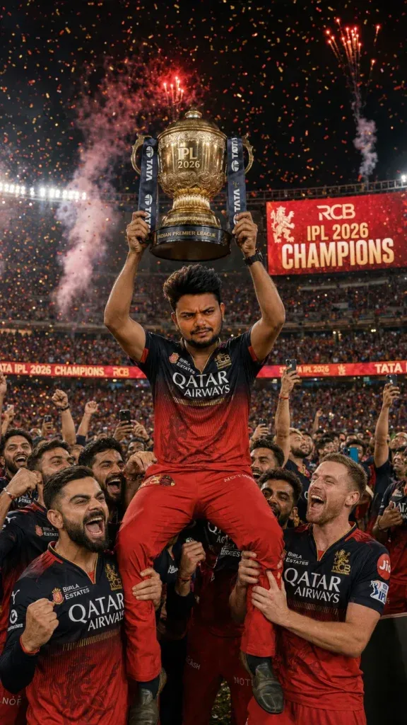 RCB championship trophy AI prompt example