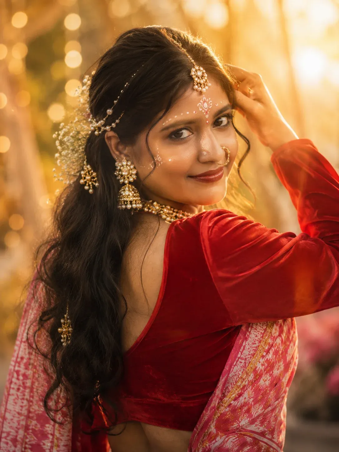 Cinematic Radha Rani ChatGPT prompt for festive AI portrait