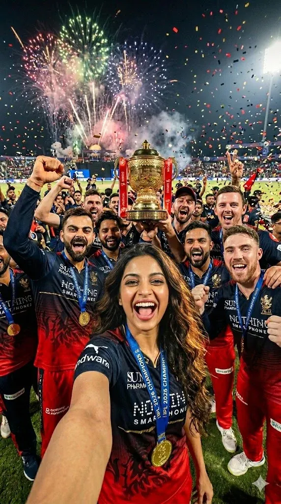 RCB team selfie celebration Gemini prompt