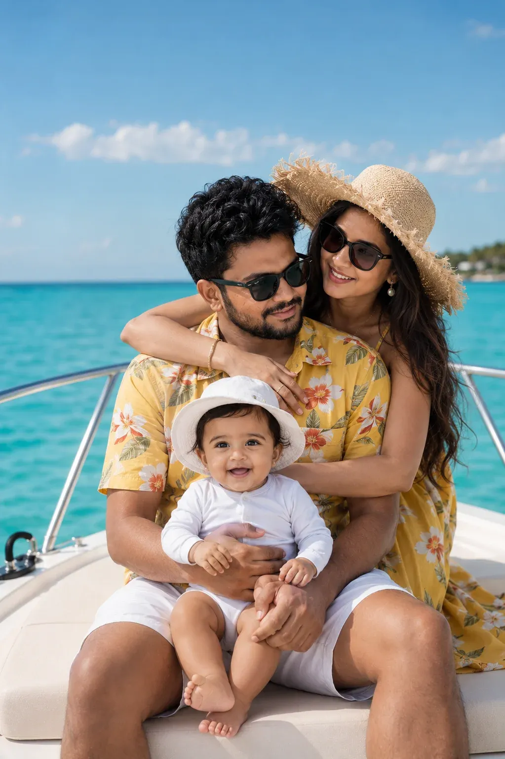Luxury yacht family Instagram photo prompt