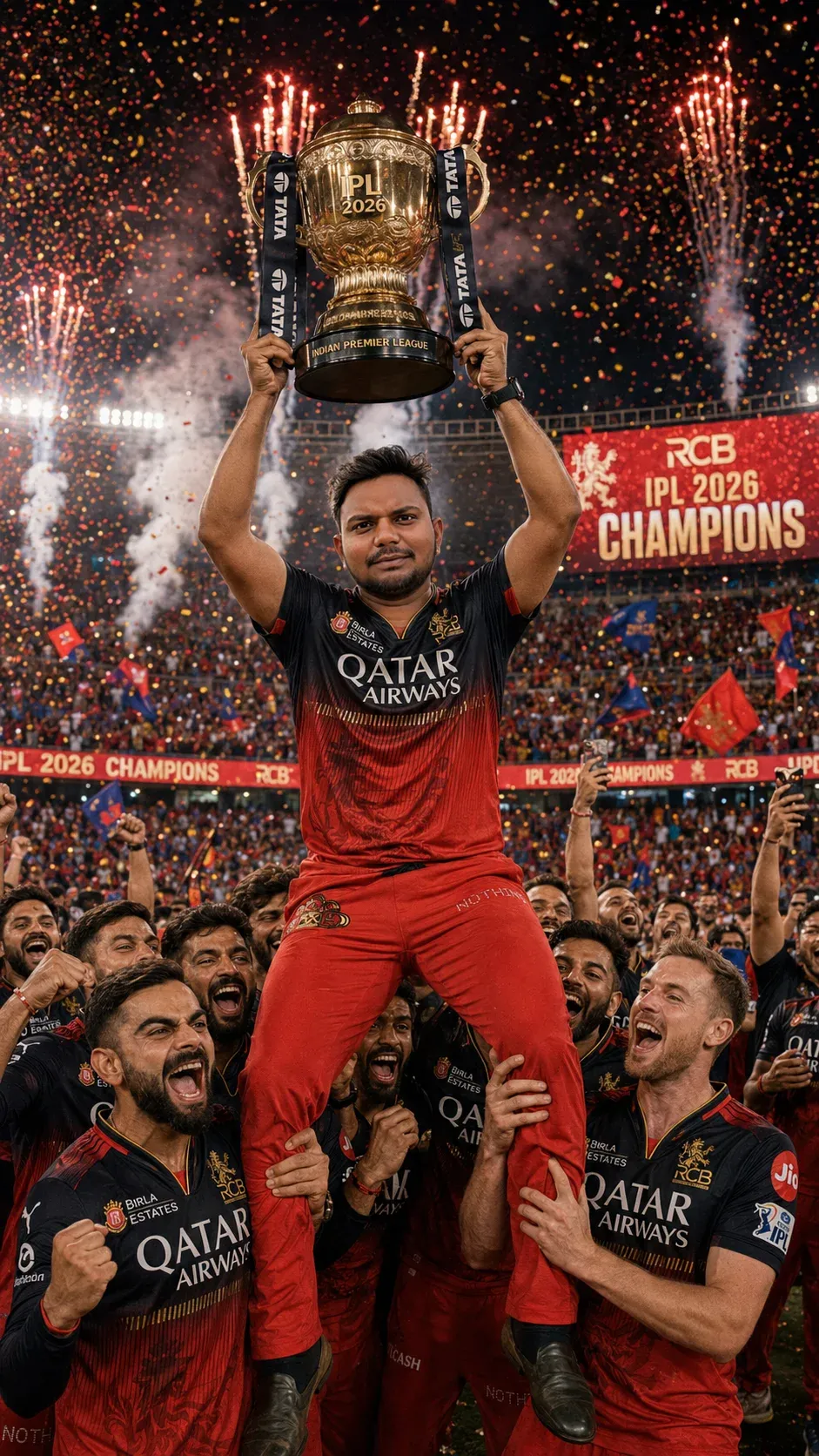 RCB trophy celebration AI photo prompt