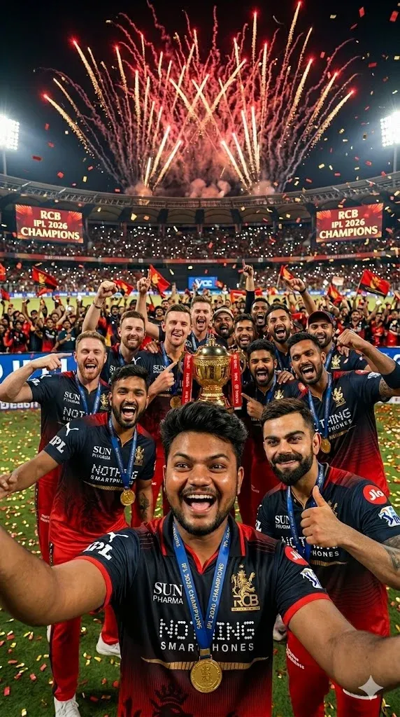 RCB IPL champions selfie fan poster prompt