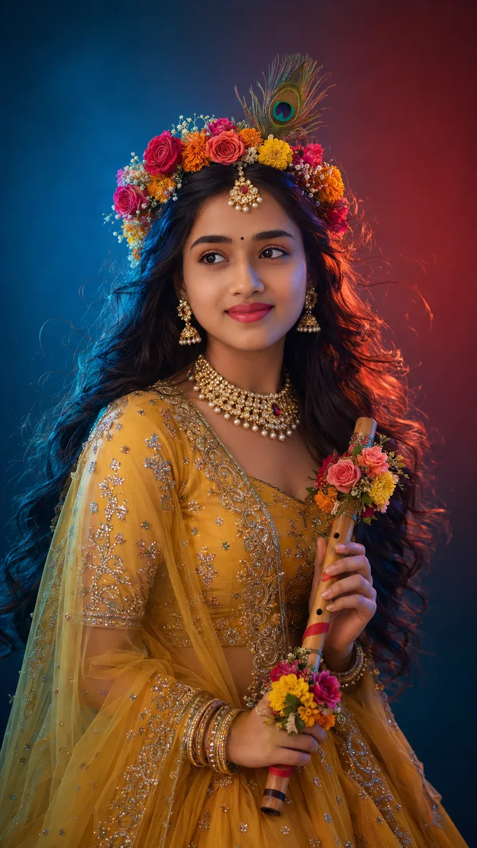 Modern studio Radha Rani AI photo prompt