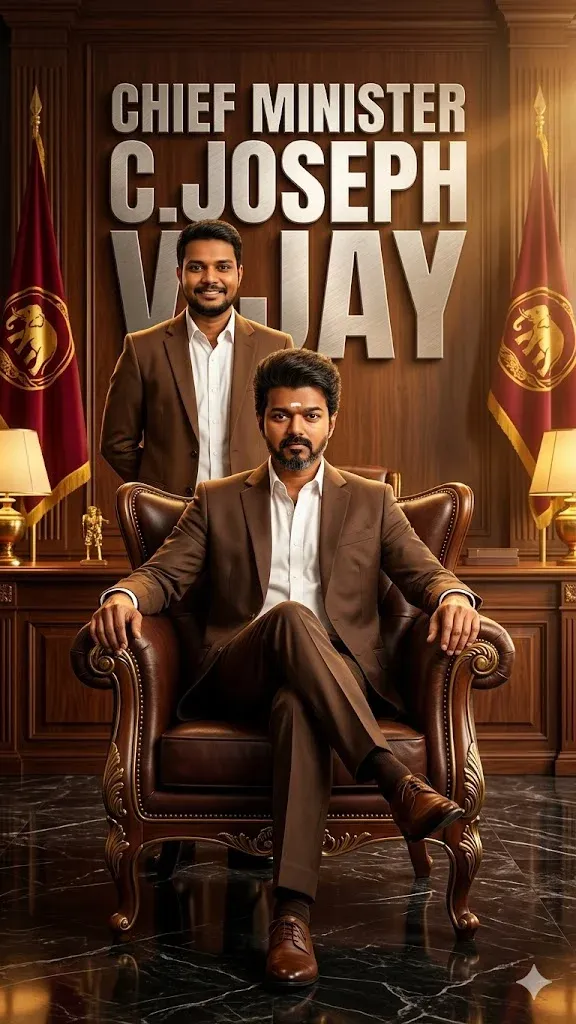 Thalapathy Vijay fictional cinematic AI poster prompt