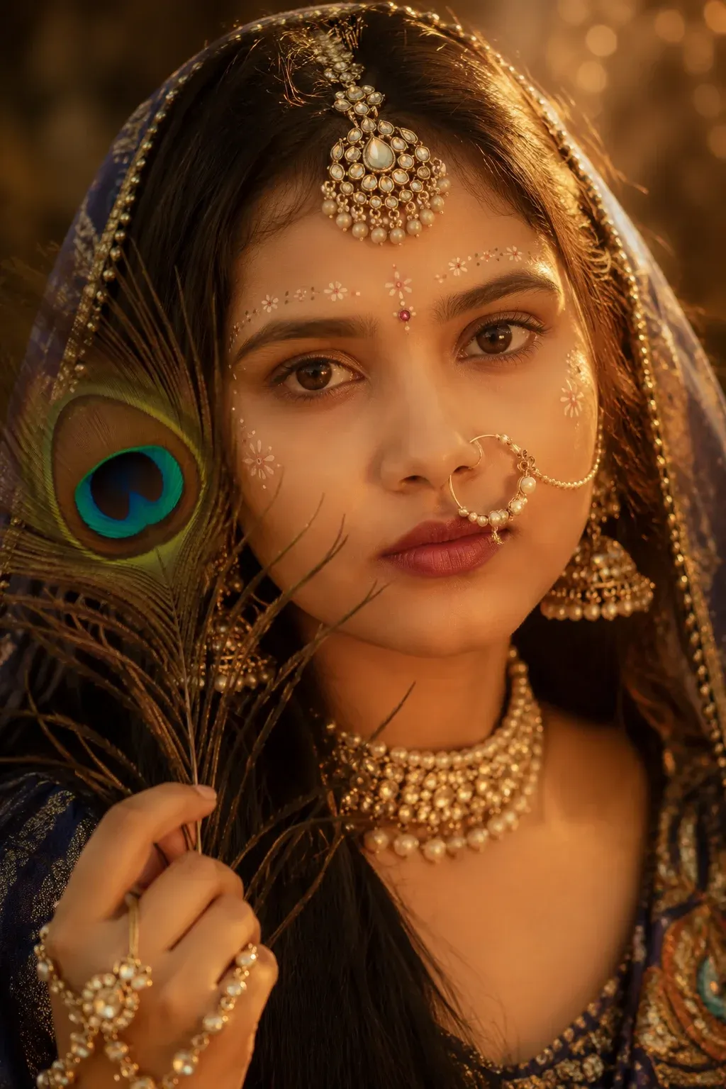 Traditional devotional Radha Rani AI prompt