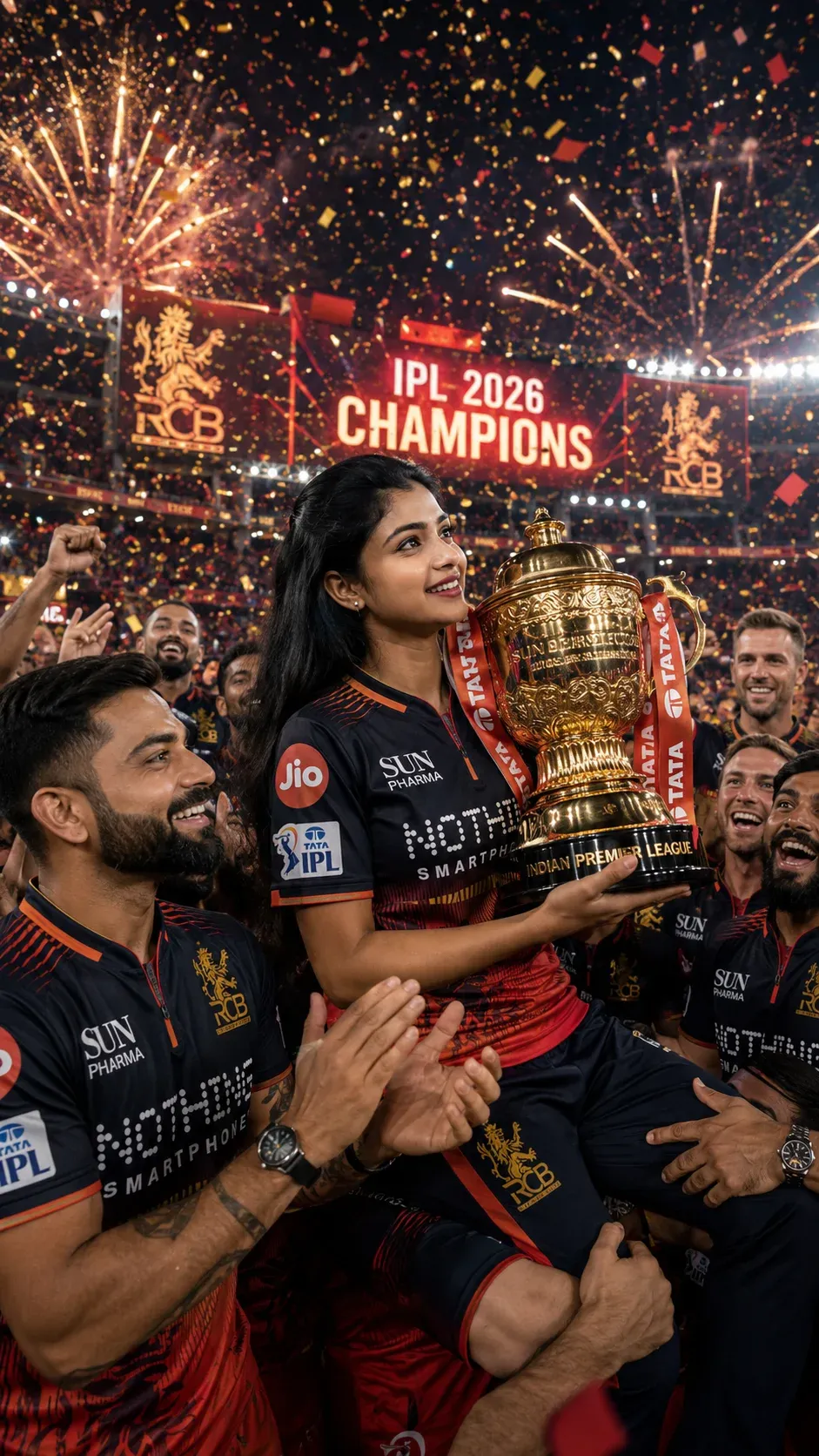 RCB trophy tears of joy AI prompt