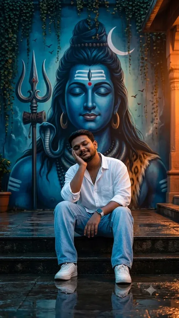 Google Gemini AI photo editing prompt for Lord Shiva devotional portrait