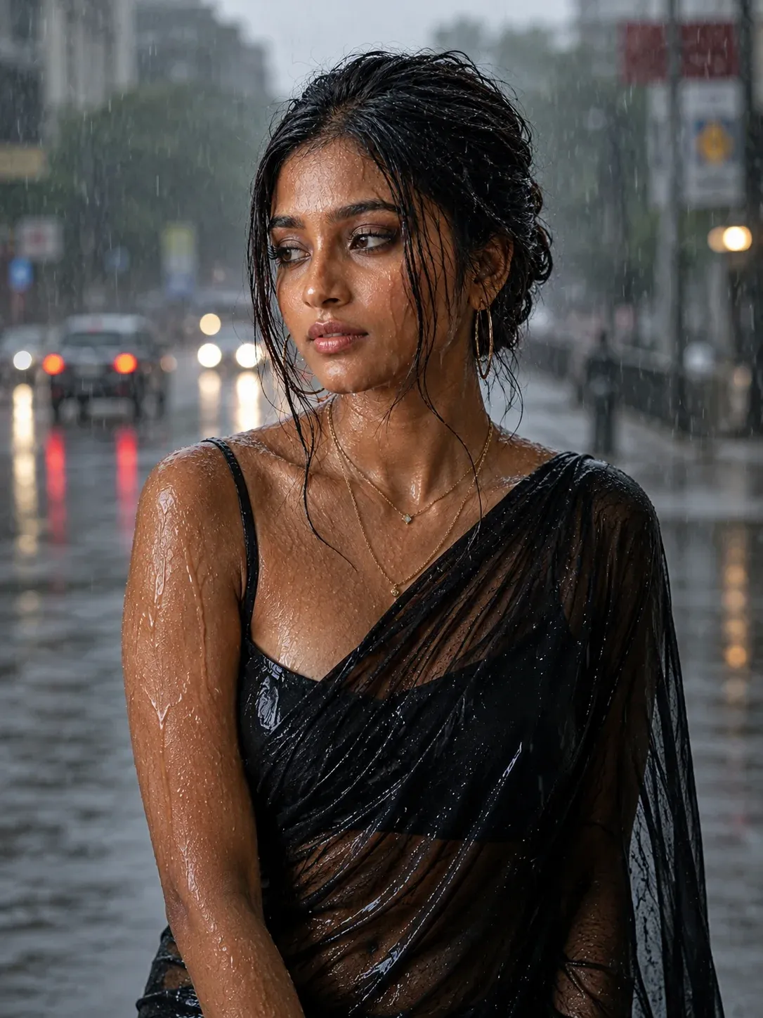 Rainy street Instagram AI photo prompt