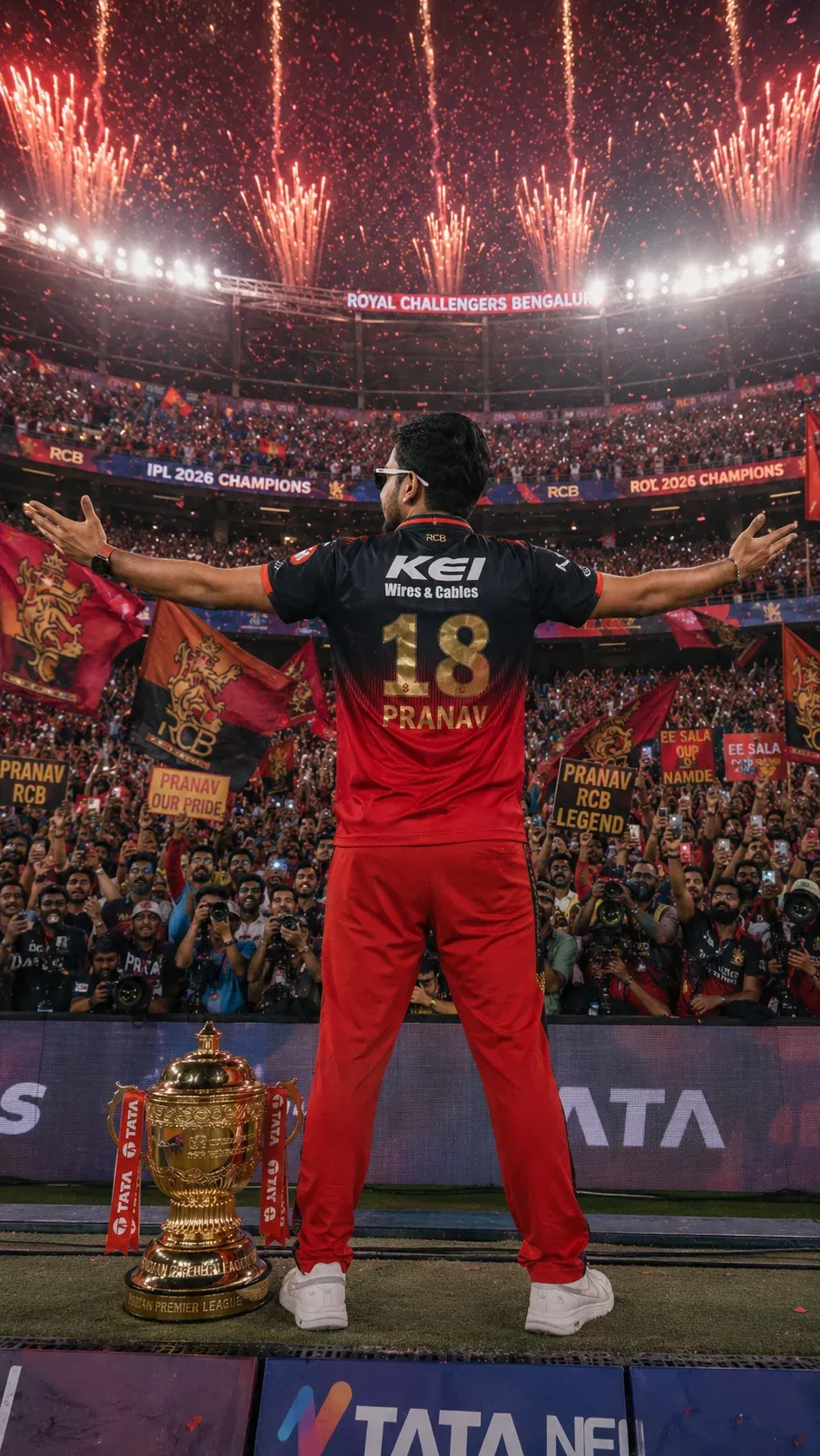 RCB fan crowd celebration prompt