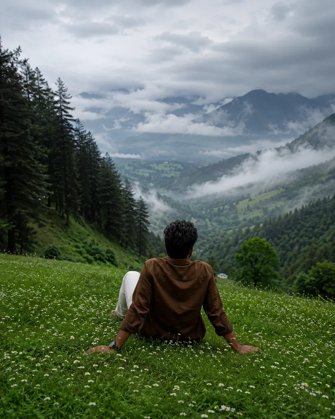 Misty mountain Instagram travel photo prompt