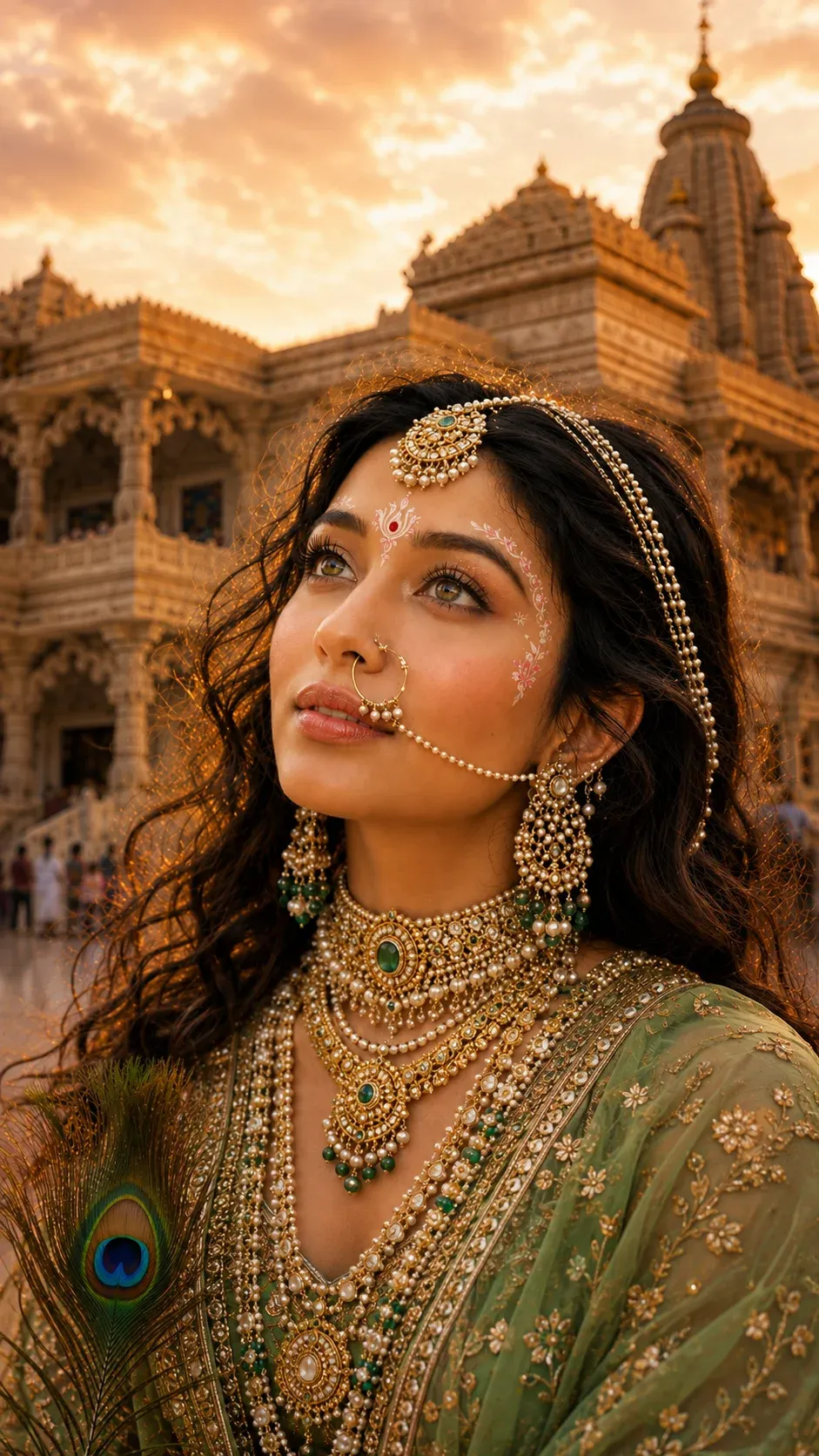 Golden sunset Radha Rani prompt copy-paste idea
