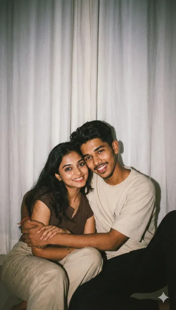 Retro brother and sister Gemini photo prompt