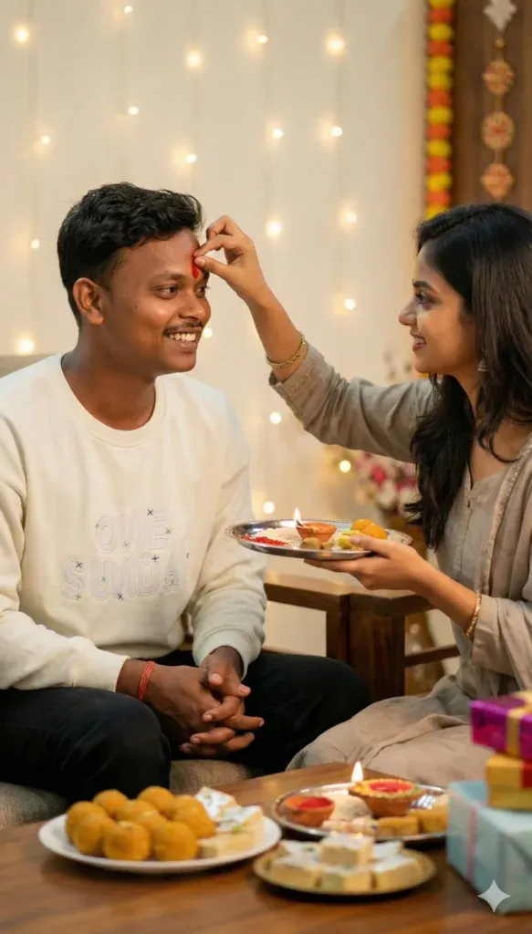 Brother and sister tilak ceremony Gemini AI prompt