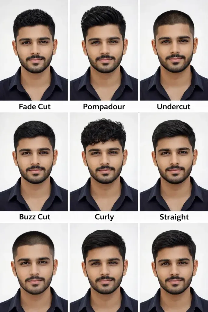ChatGPT hairstyle prompt male eight haircut sheet