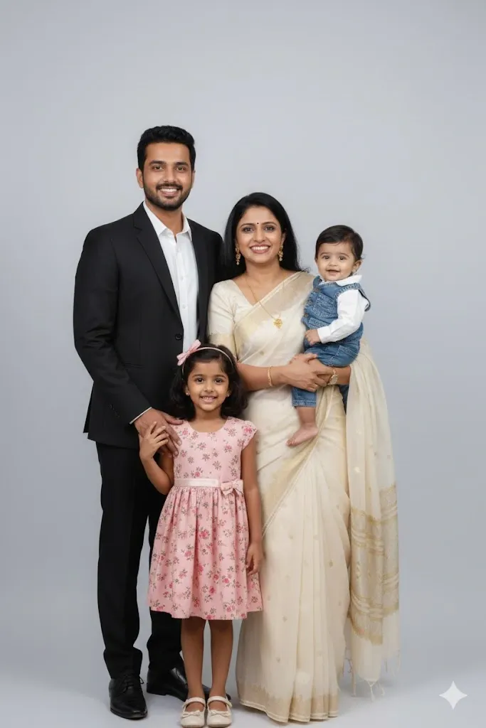 Classic studio family portrait prompt