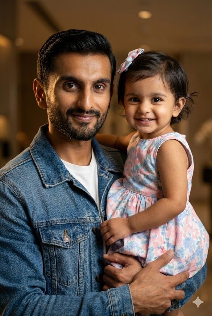 Father and baby girl Gemini cinematic prompt