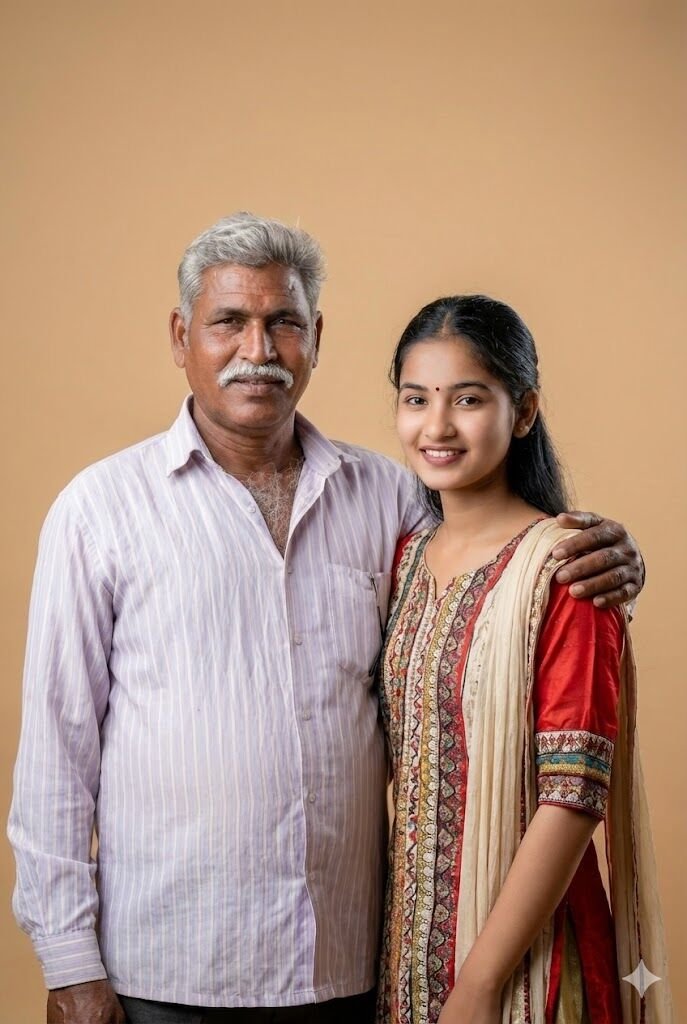 Father and daughter Gemini copy-paste photo prompt
