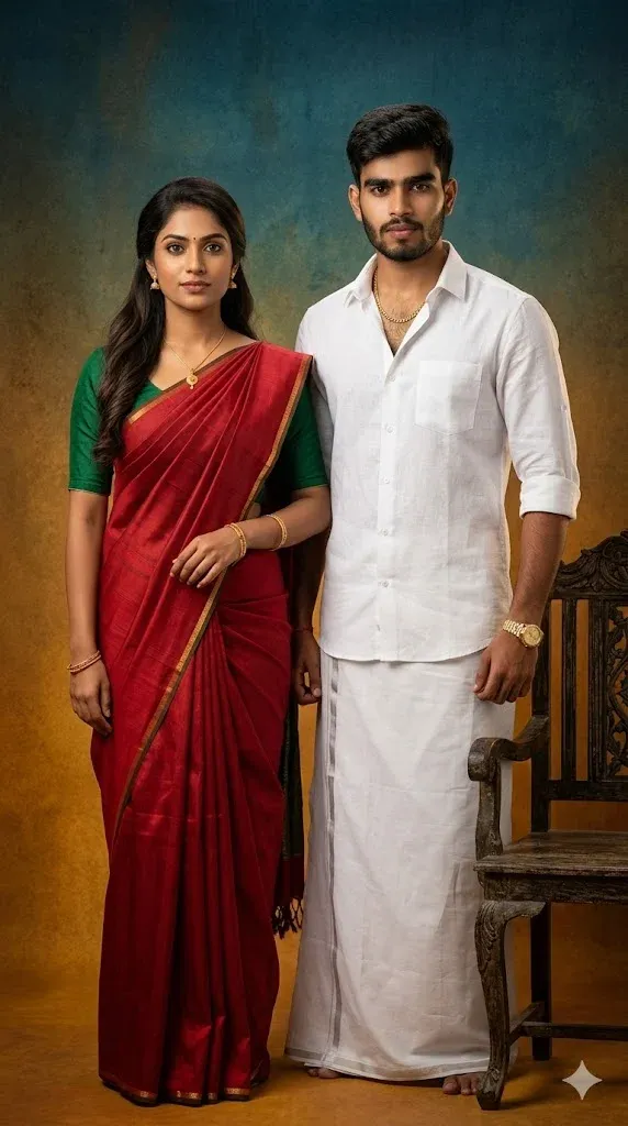 Gemini Thevar Magan editorial couple prompt