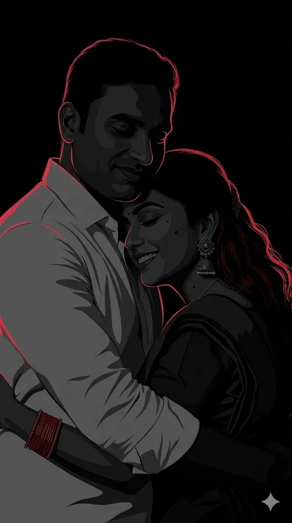 Neo-noir husband and wife Gemini AI prompt