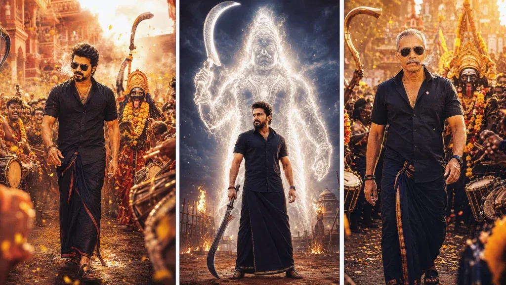 Karuppu movie prompt cinematic poster example