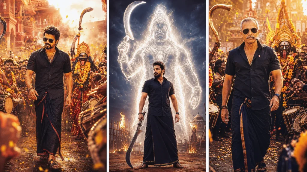 Karuppu Movie Prompt for AI Photo Editing: 7 Cinematic Tamil Poster Ideas