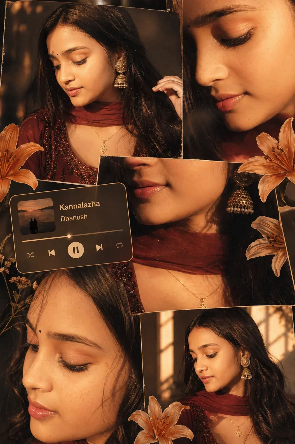 Warm cinematic Instagram portrait collage prompt