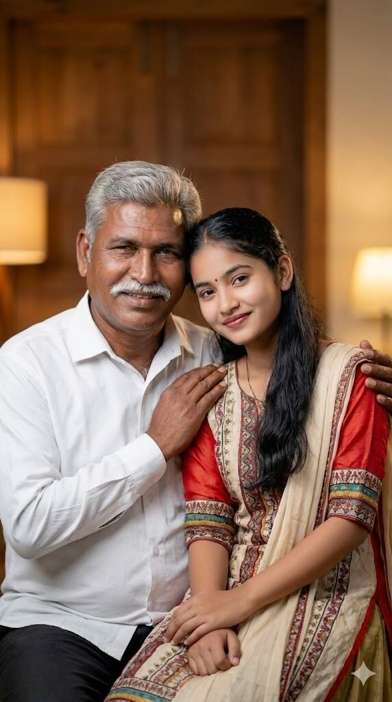 Emotional father and daughter Gemini AI photo prompt