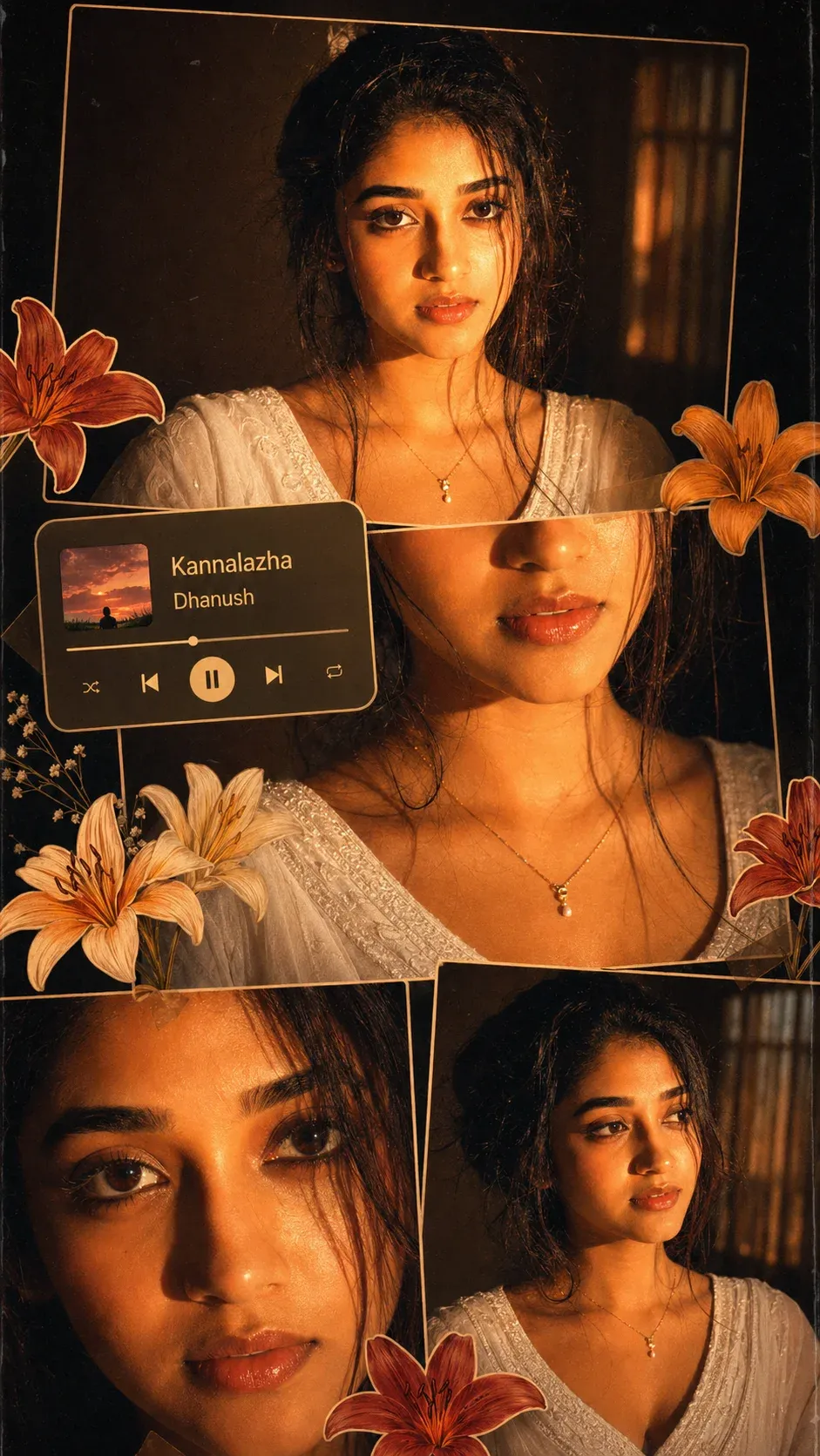 Soft glam indoor collage AI prompt for women